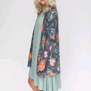 Agnes and Dora Essential Cardigan Folk Floral Gray
